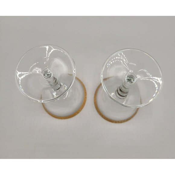 Aperitif Sherry Glasses Gold Floral Trim Set of Two - Picture 4 of 7